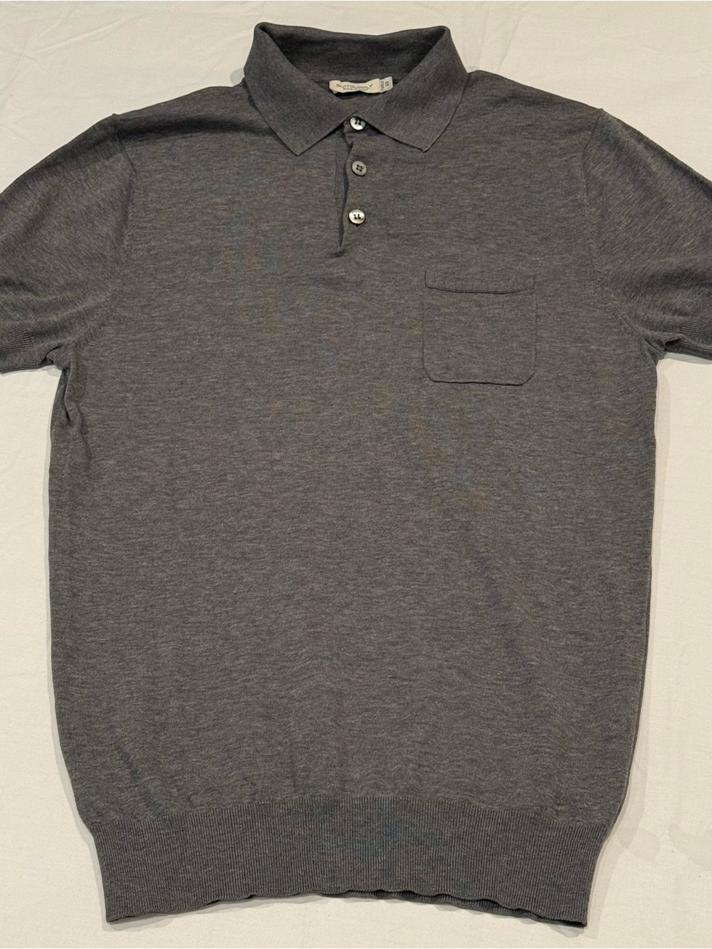 SUITSUPPLY Pure Cotton Slim Fit Polo Shirt Men Size S Short Sleeve